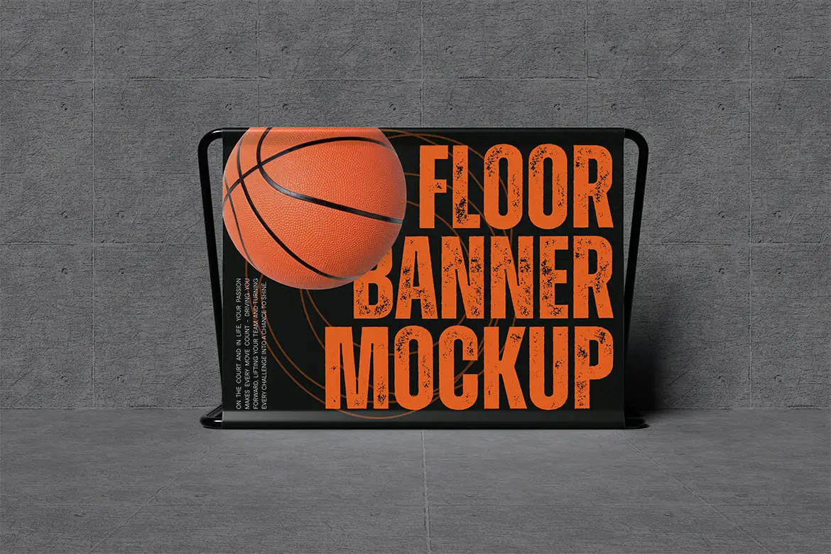 %title插图%num 4套地面横幅PSD展示模型