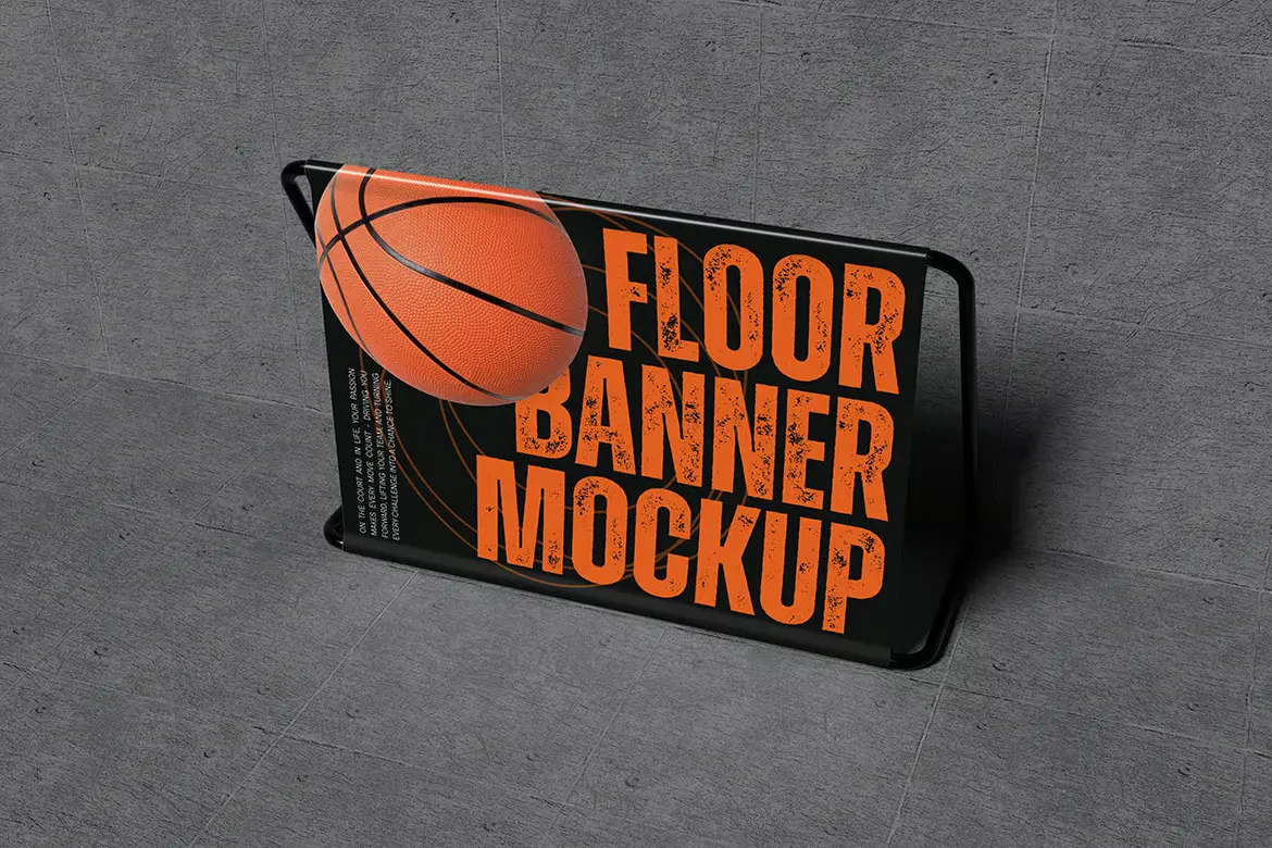 4套地面横幅PSD展示模型