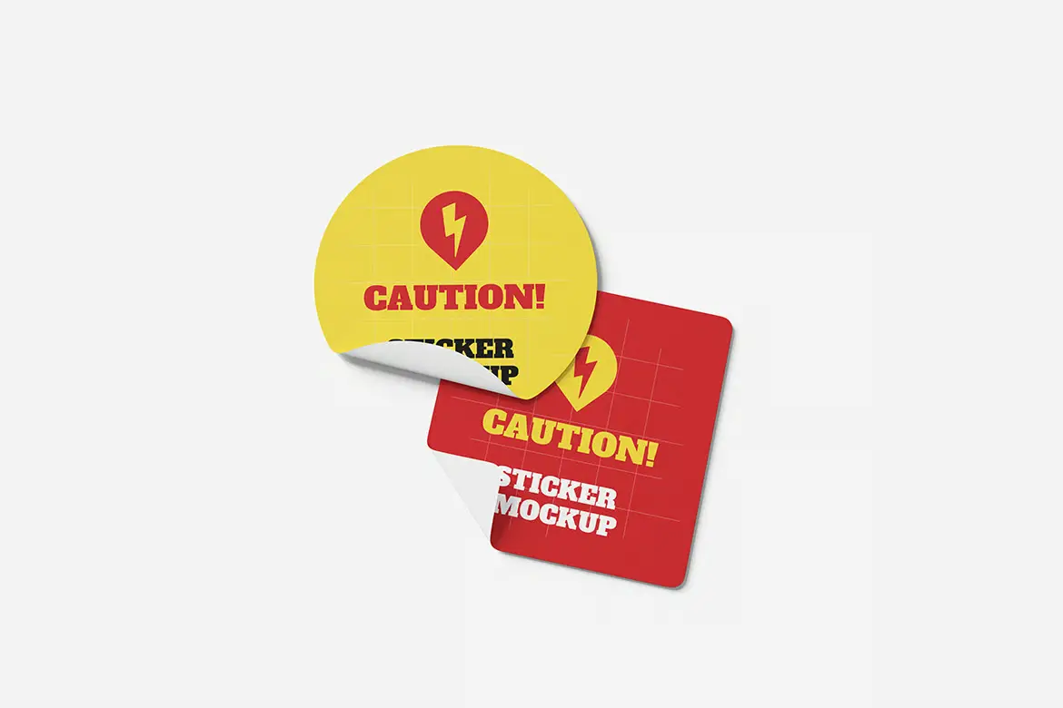 4套贴纸模型PSD展示样机