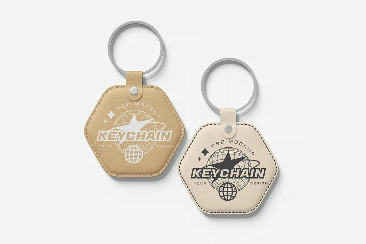%title插图%num 4套钥匙扣模型PSD展示样机