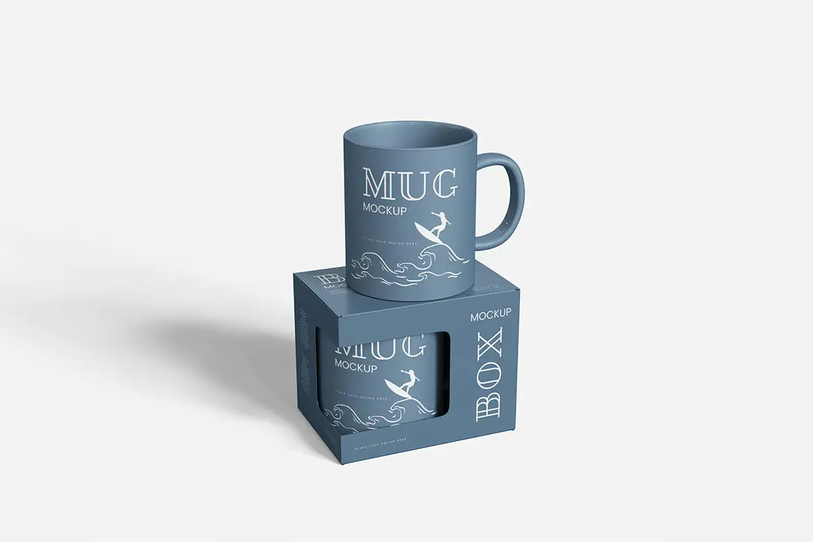 %title插图%num 4套带盒杯子PSD展示模型