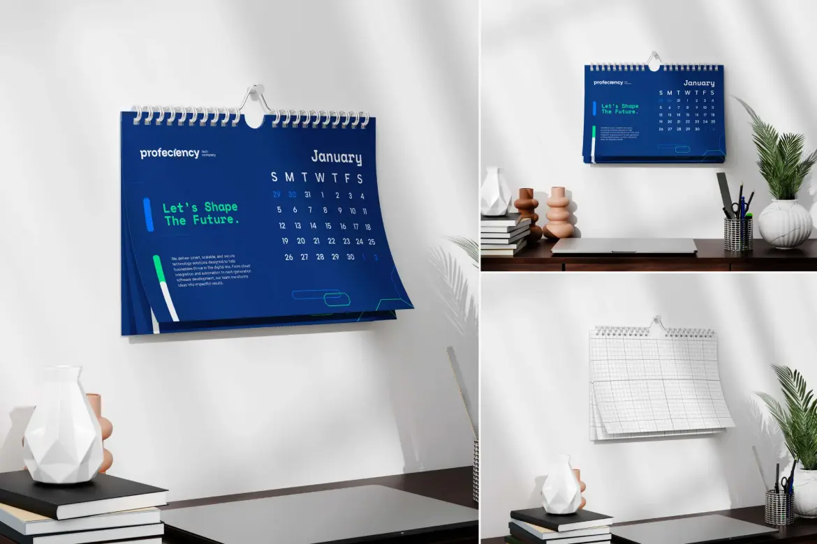 2套螺旋挂历PSD展示模型