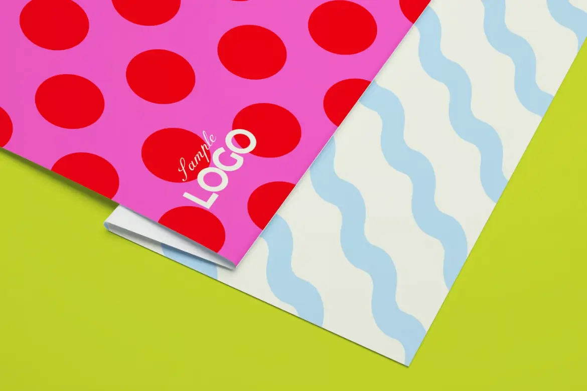 %title插图%num 包装礼纸样机PSD模板