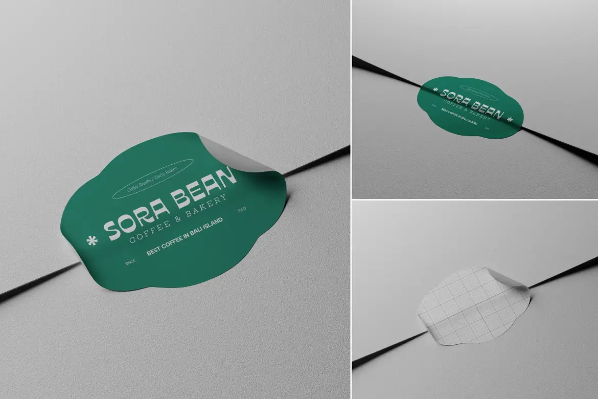 2套模具切割贴纸PSD样机模板