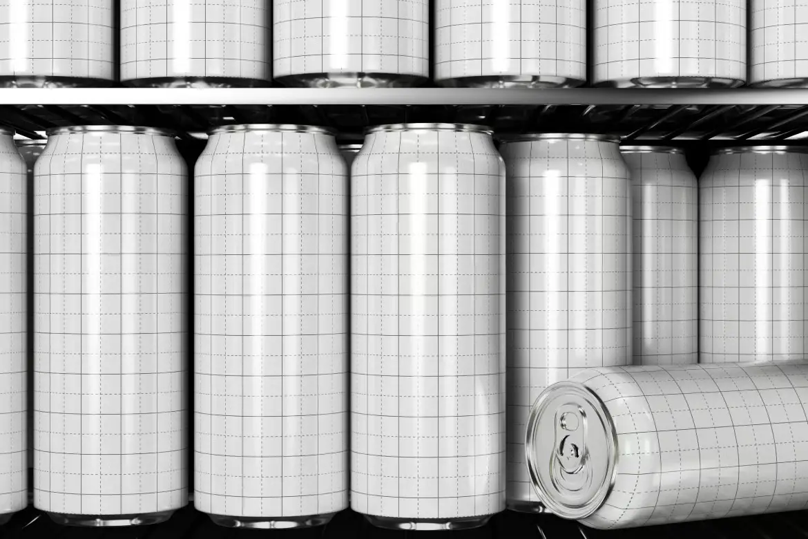 冷藏货架汽水罐包装PSD展示模型