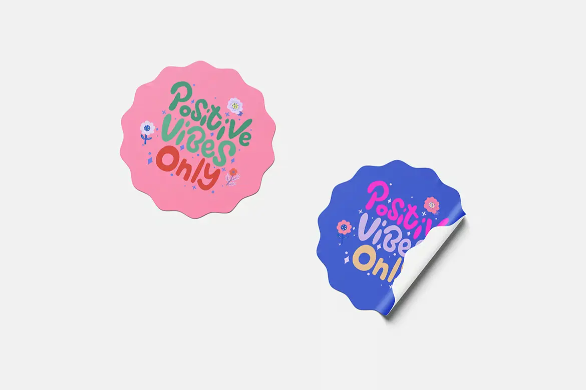 5套贴纸3D展示PSD样机模板