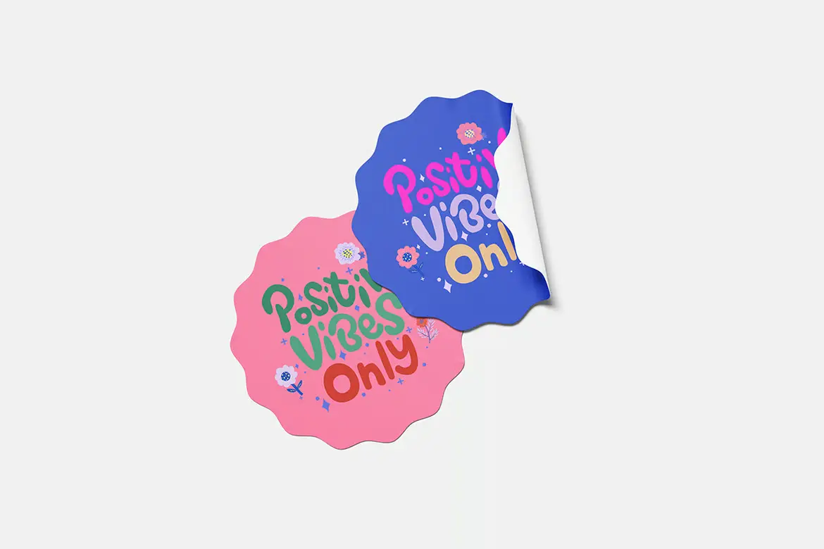 5套贴纸3D展示PSD样机模板