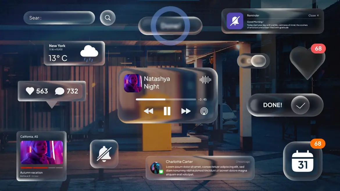 4K液态流体界面UI元素AE模板