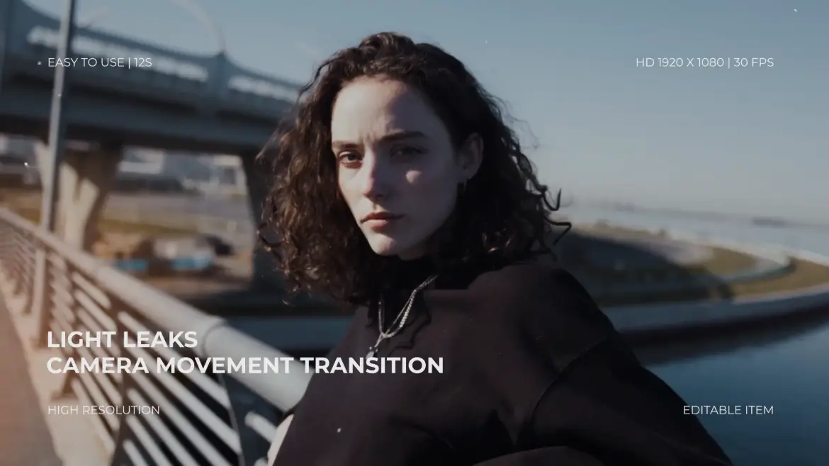 光晕漏光镜头转场AE模板