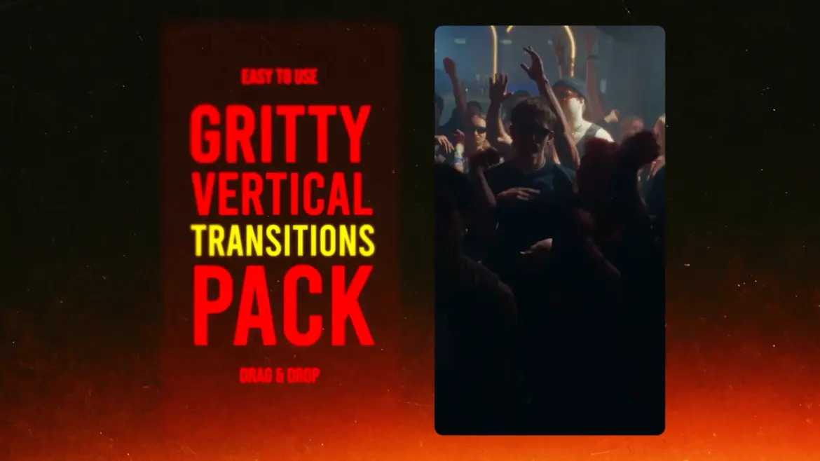 粗粝质感竖屏转场AE模板