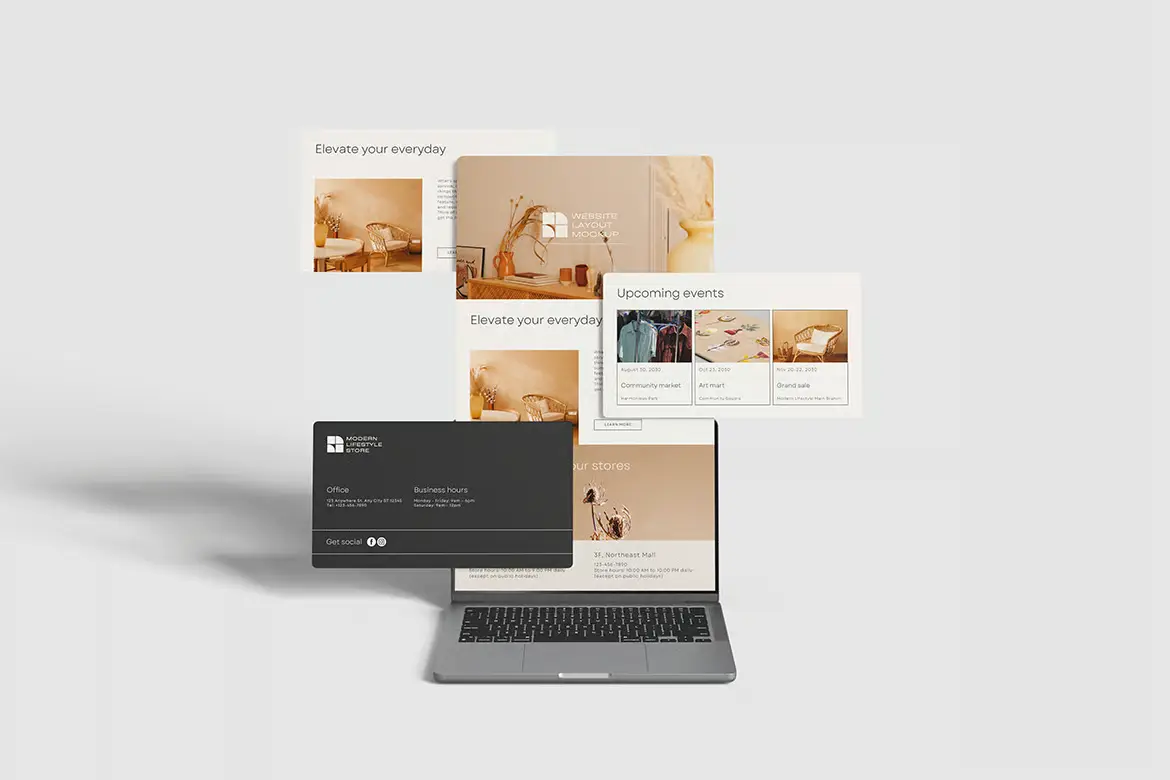 高品质电脑网站样机PSD模板