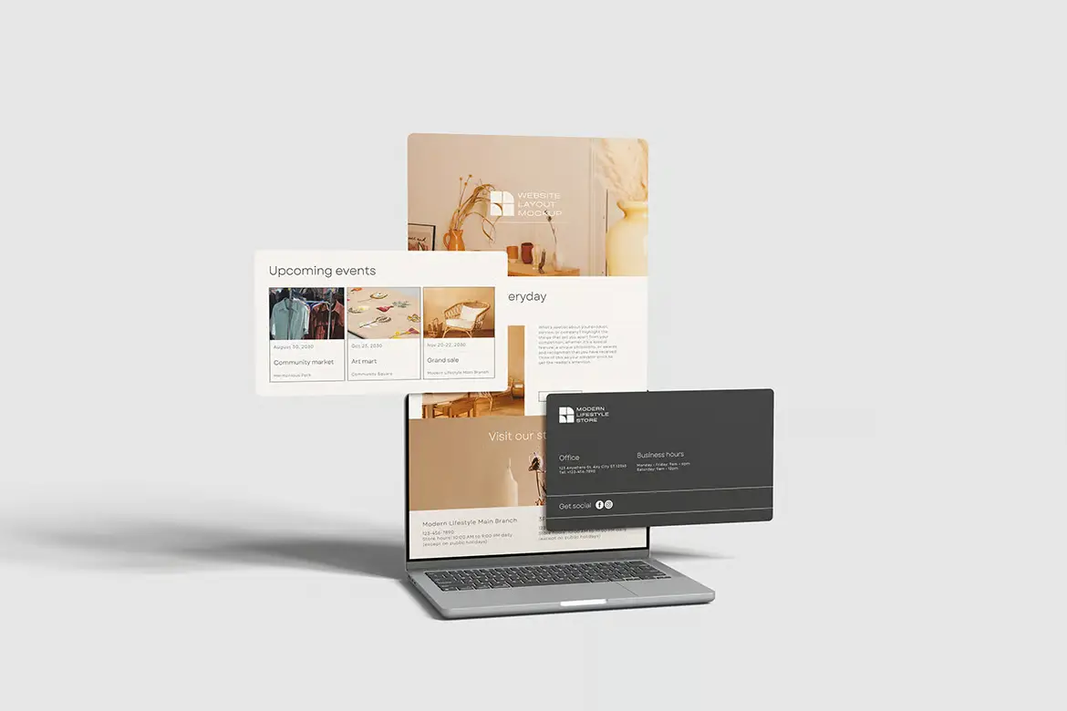 高品质电脑网站样机PSD模板