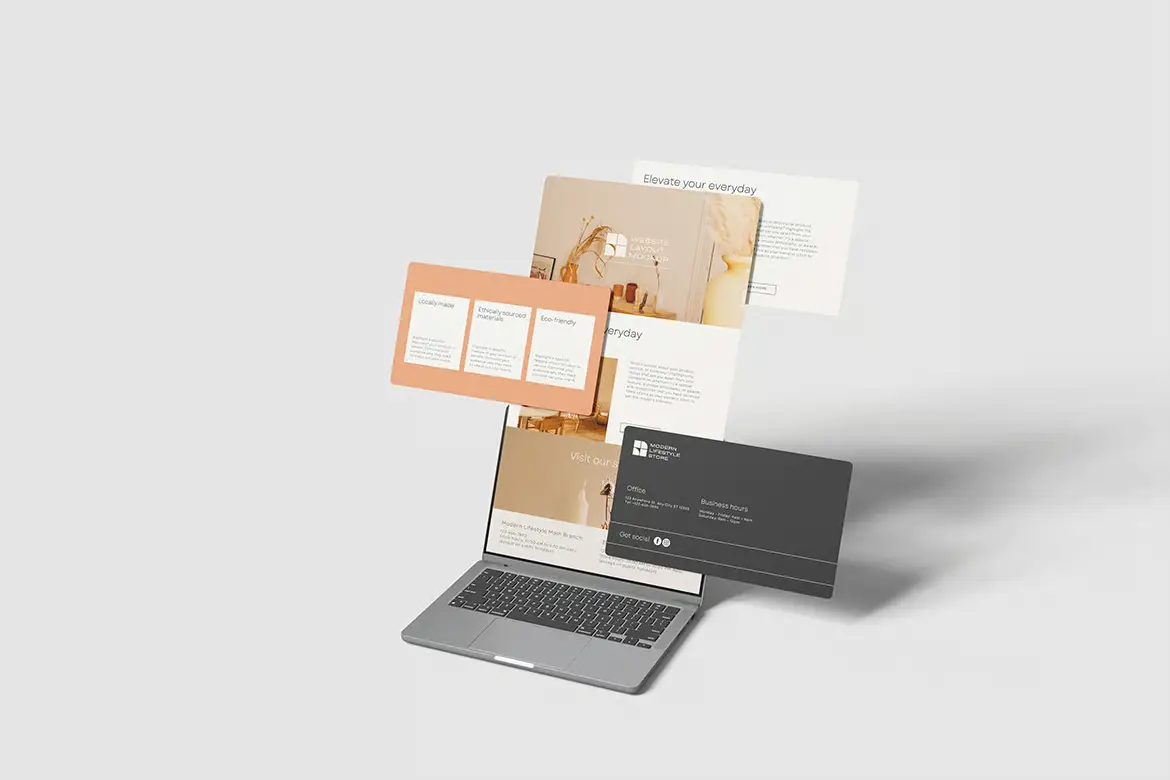 高品质电脑网站样机PSD模板