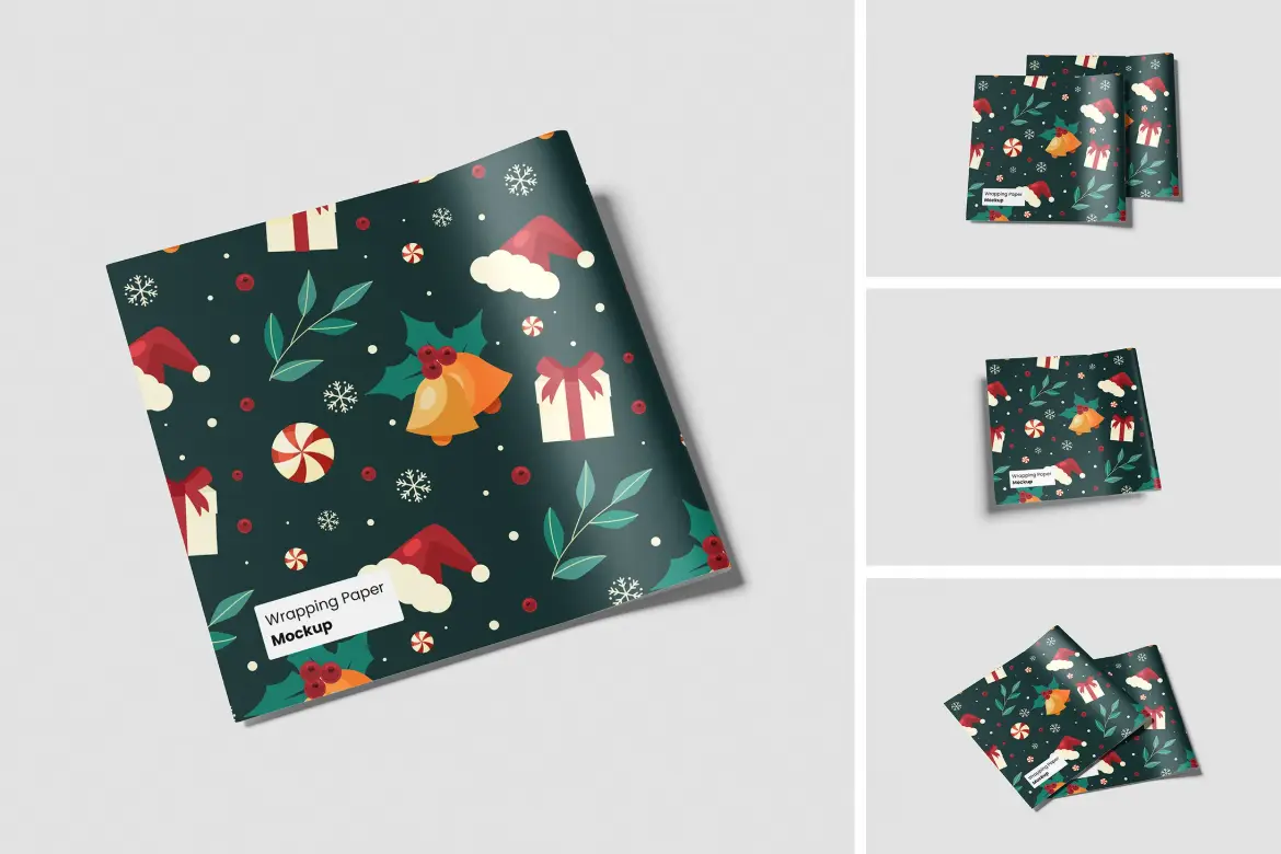 礼品包装纸样机PSD模板