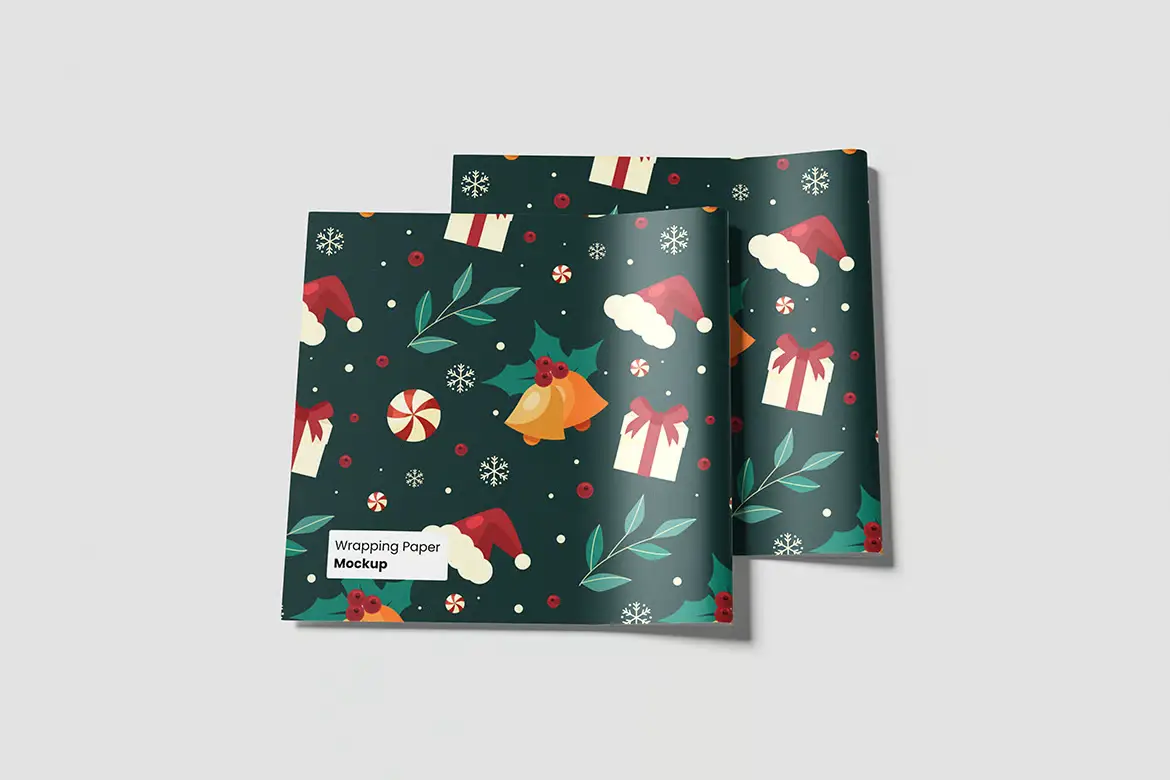 礼品包装纸样机PSD模板