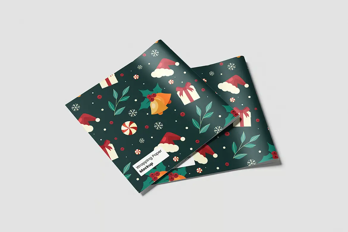 礼品包装纸样机PSD模板