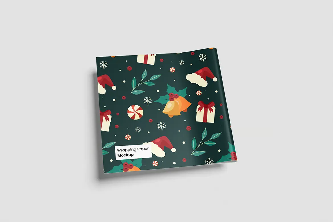 礼品包装纸样机PSD模板