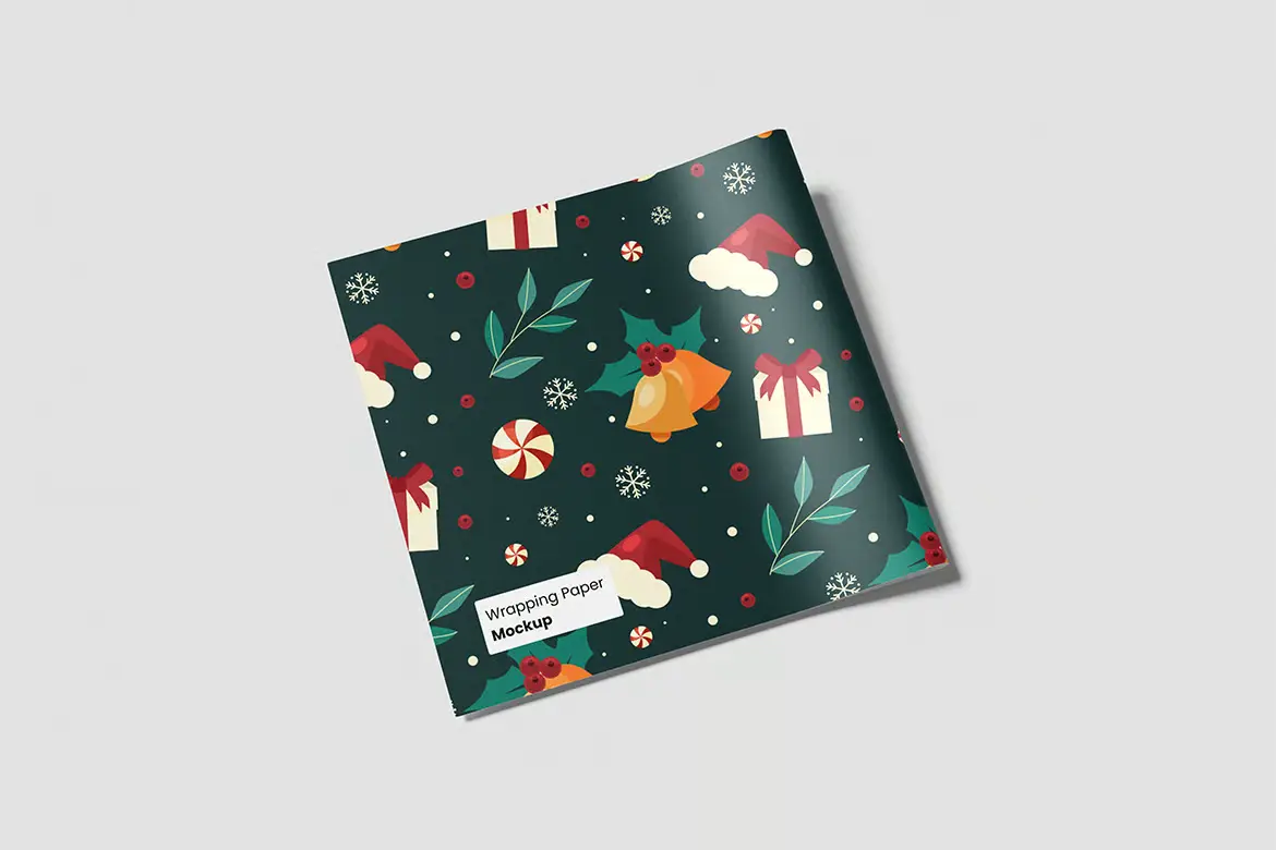 礼品包装纸样机PSD模板