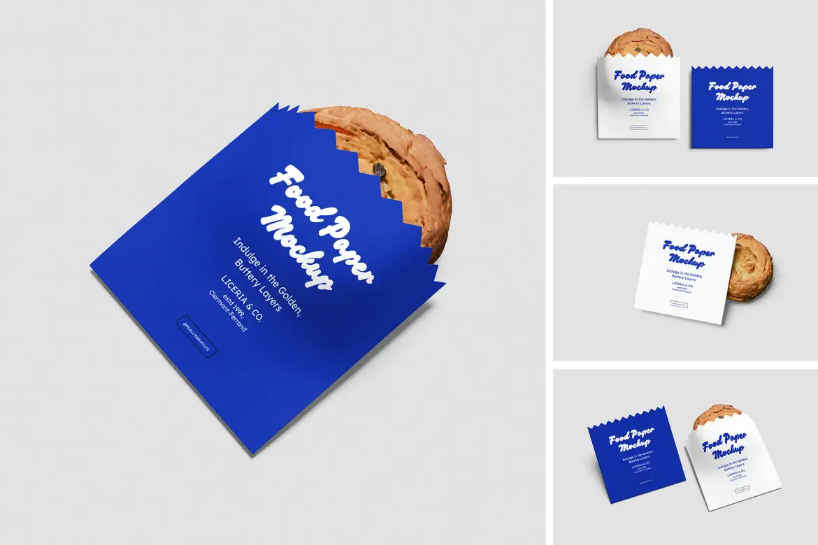 食品纸袋包装样机PSD模板