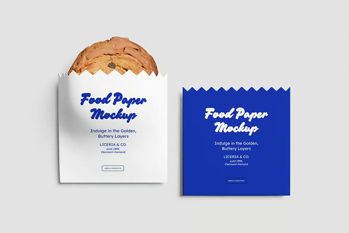 食品纸袋包装样机PSD模板