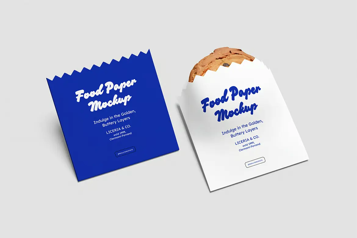 食品纸袋包装样机PSD模板