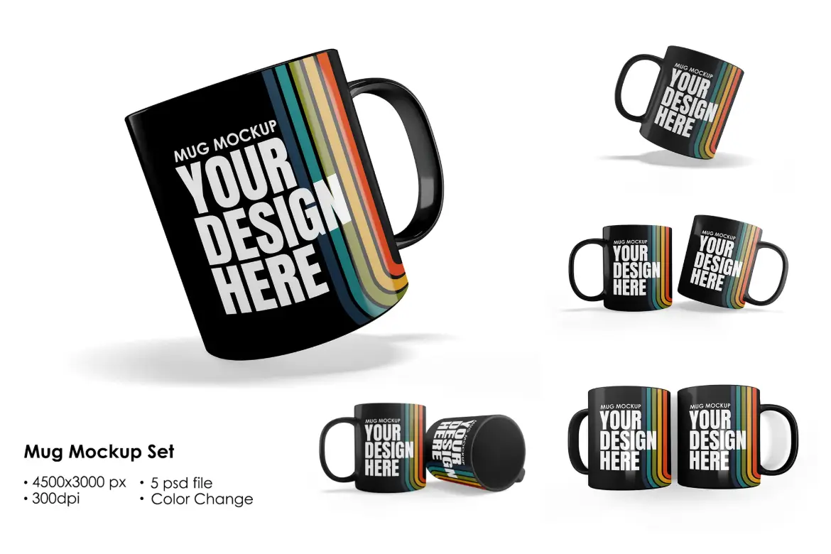 马克杯咖啡杯样机PSD模板