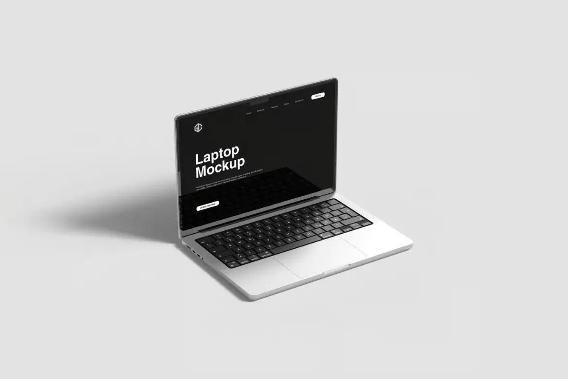 多角度笔记本电脑样机PSD模板