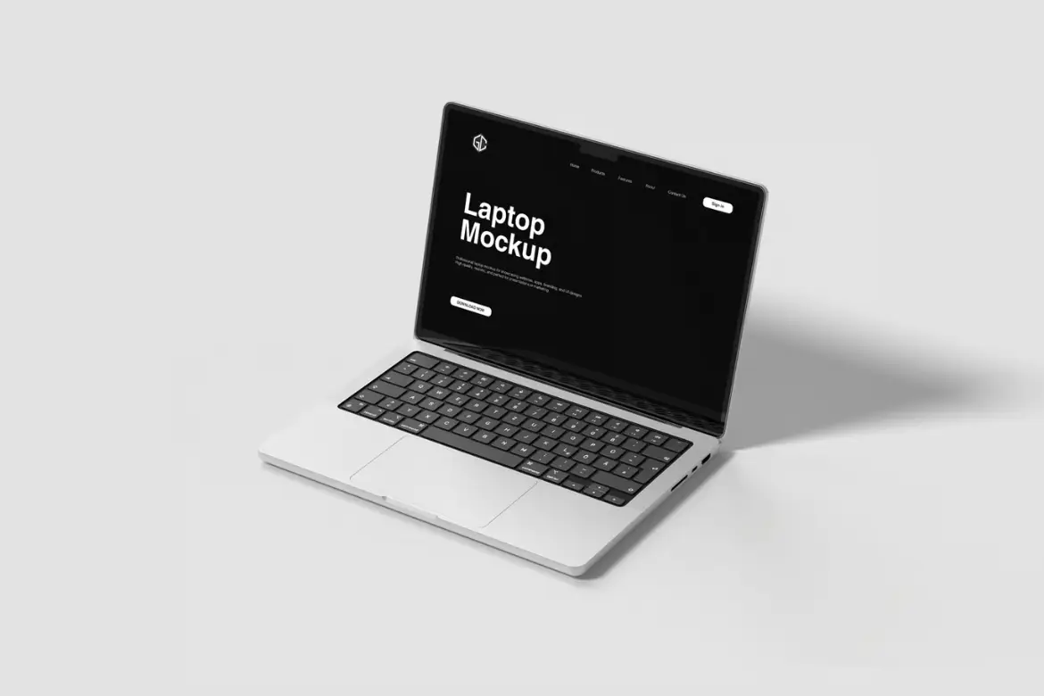 多角度笔记本电脑样机PSD模板