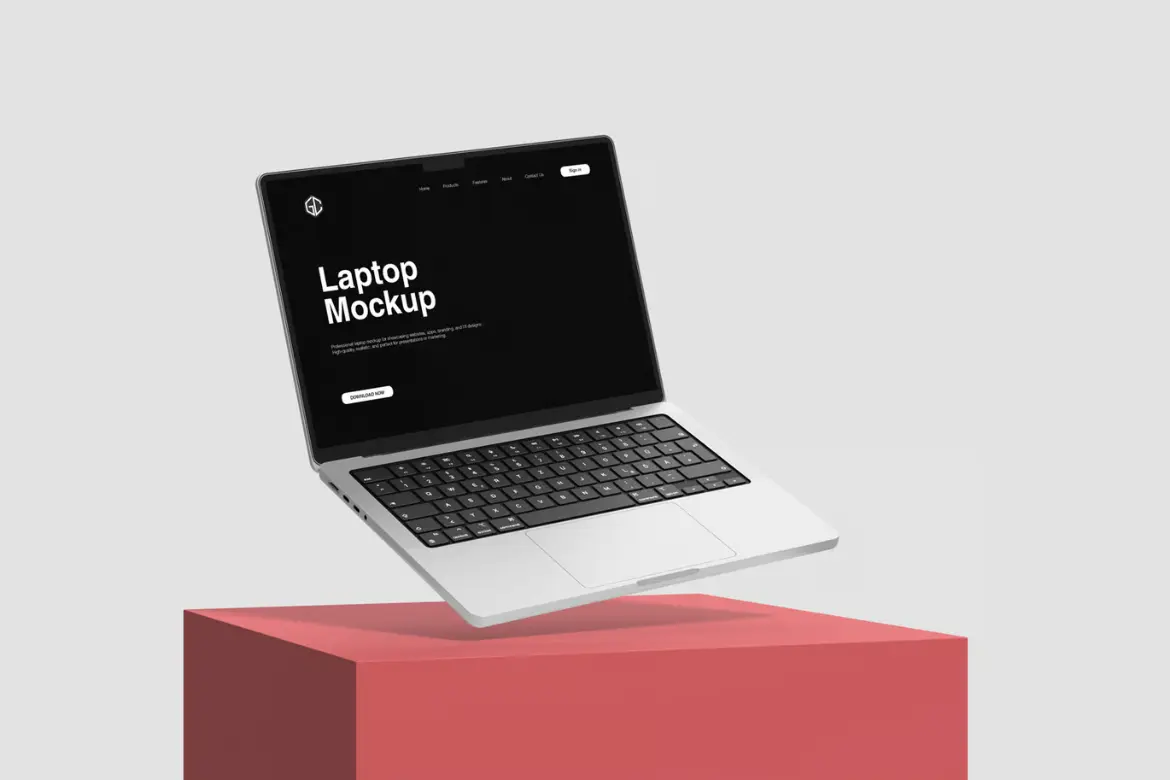 多角度笔记本电脑样机PSD模板