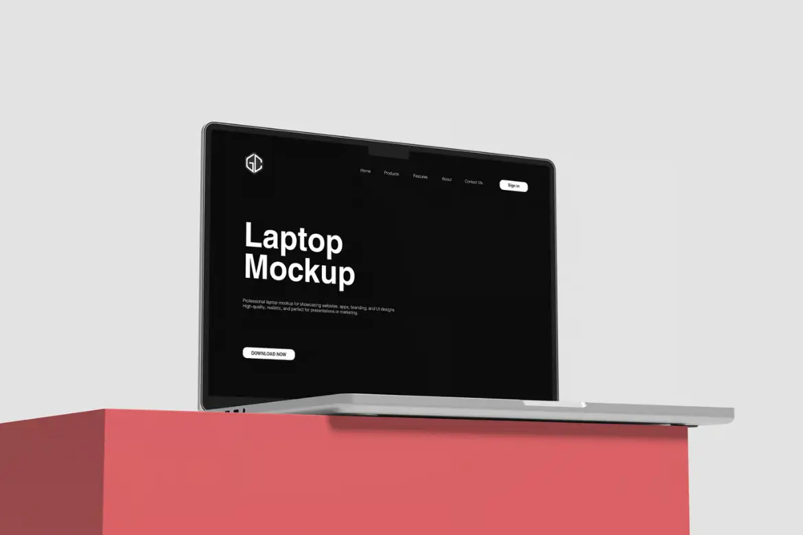 多角度笔记本电脑样机PSD模板