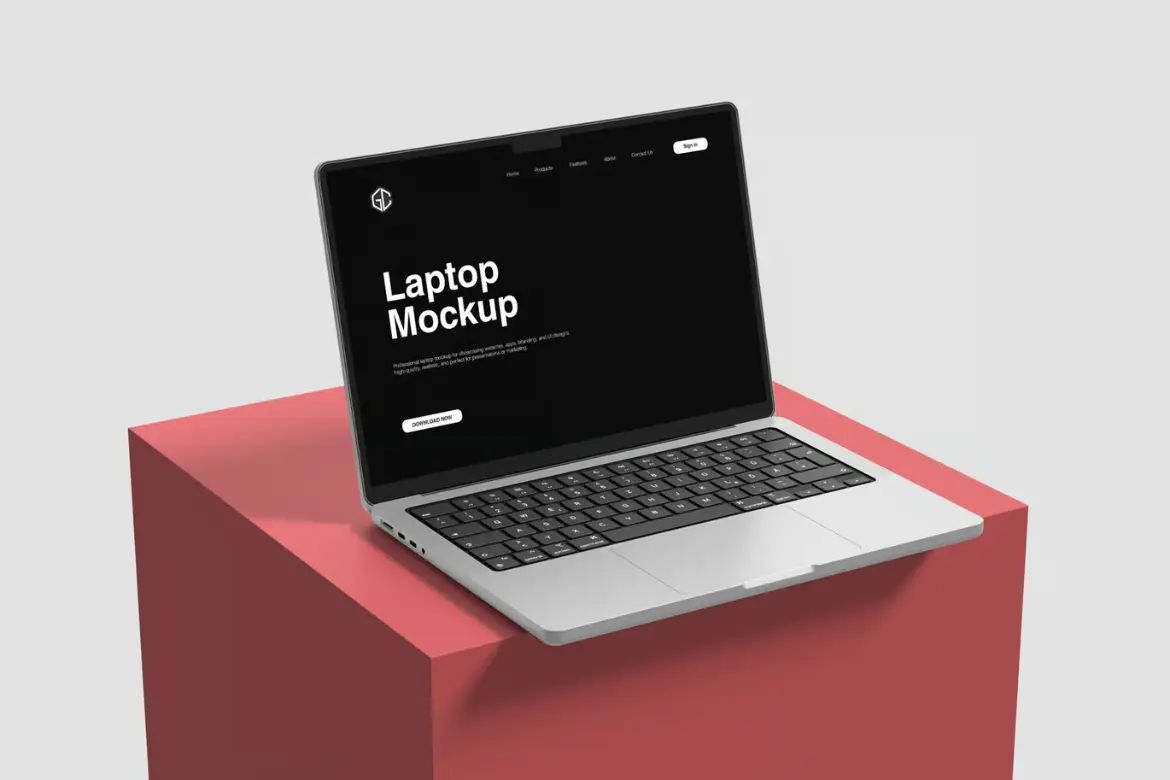 多角度笔记本电脑样机PSD模板