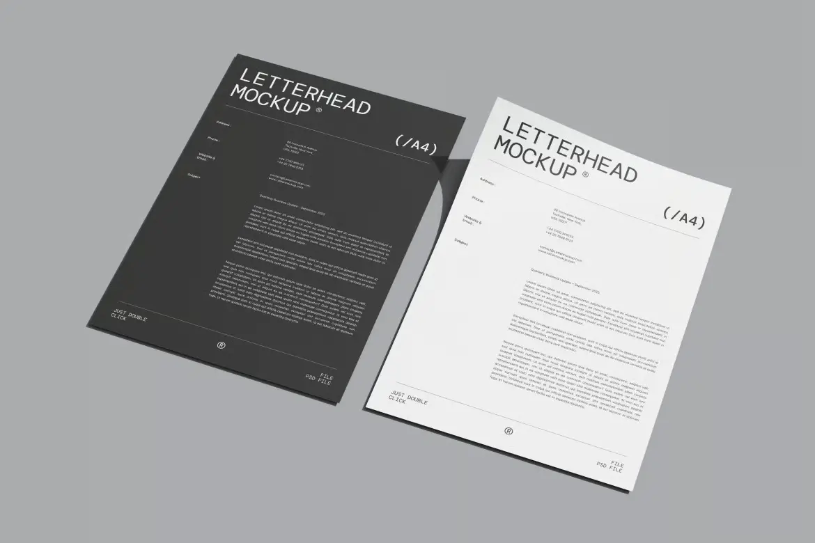 企业信头信纸样机PSD模板