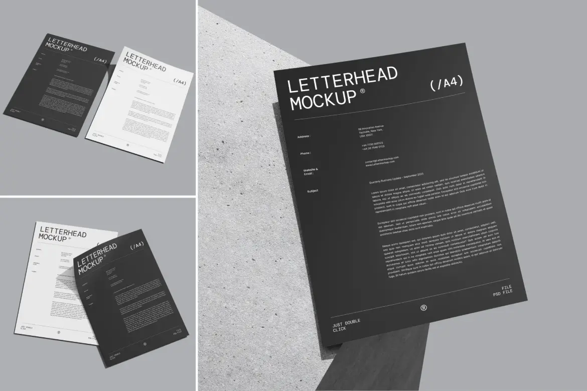 企业信头信纸样机PSD模板