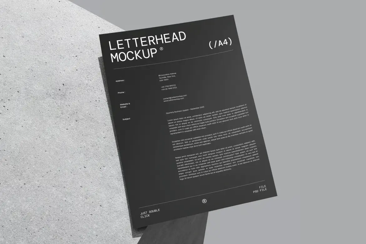 企业信头信纸样机PSD模板