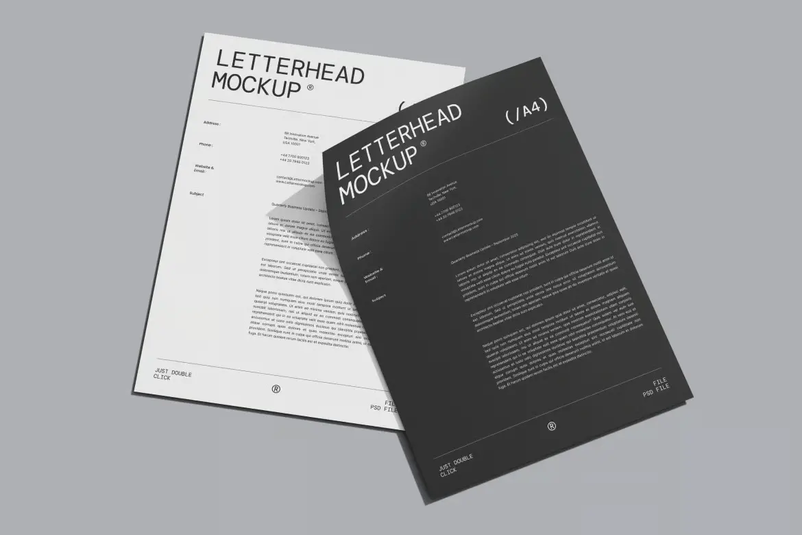 %title插图%num 企业信头信纸样机PSD模板