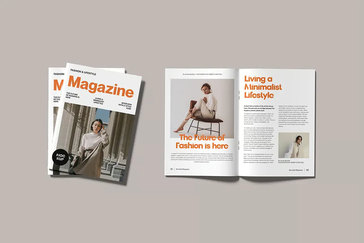 专业时尚杂志样机PSD模板