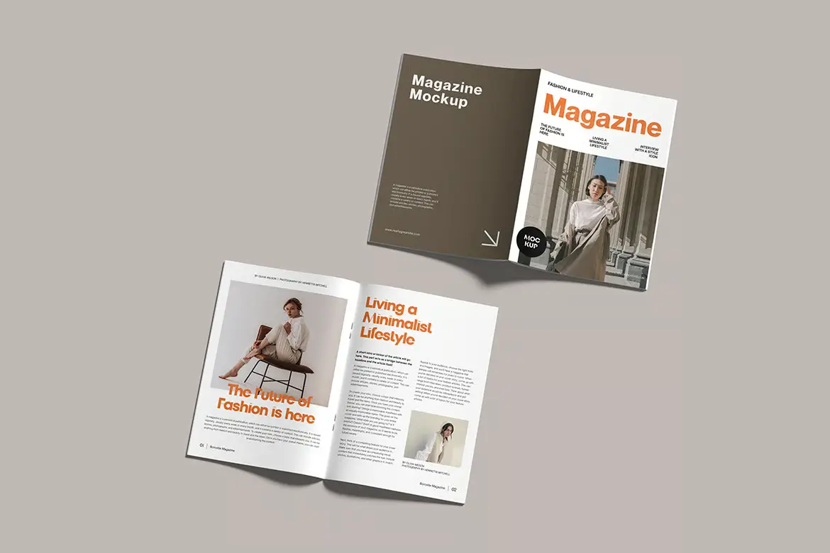 专业时尚杂志样机PSD模板