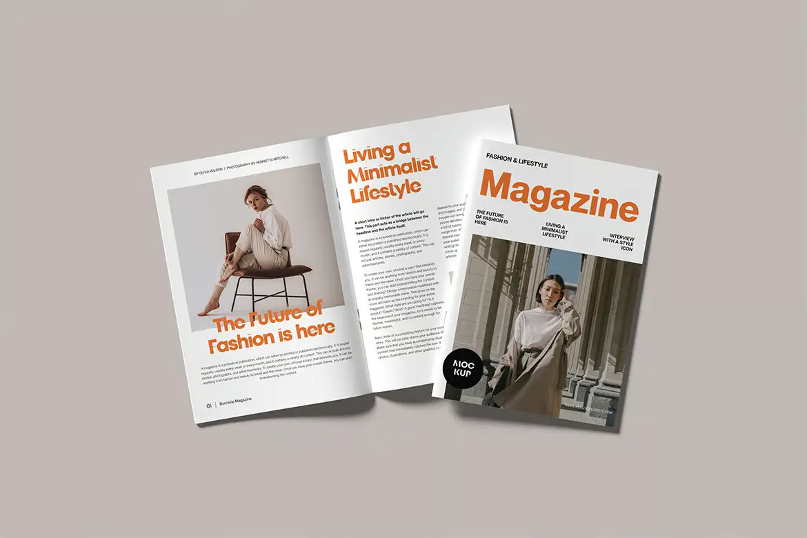 专业时尚杂志样机PSD模板