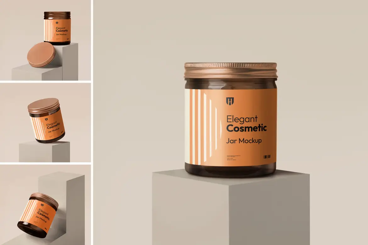化妆品罐护肤品包装样机PSD模板 Cosmetic Jar Mockup