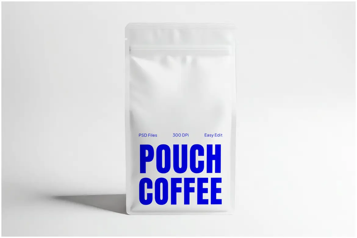 咖啡袋包装样机PSD模板 Coffee Pouch Mockup