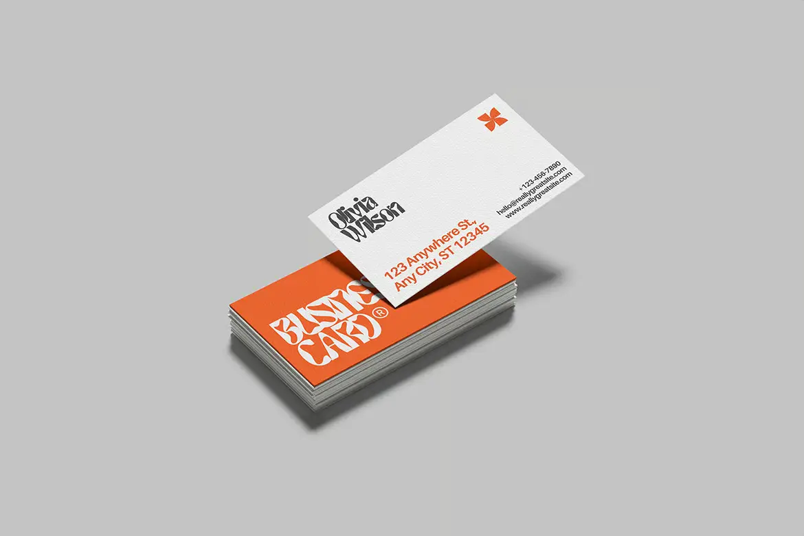 品牌名片样机PSD模板 Business Card Mockup for Branding