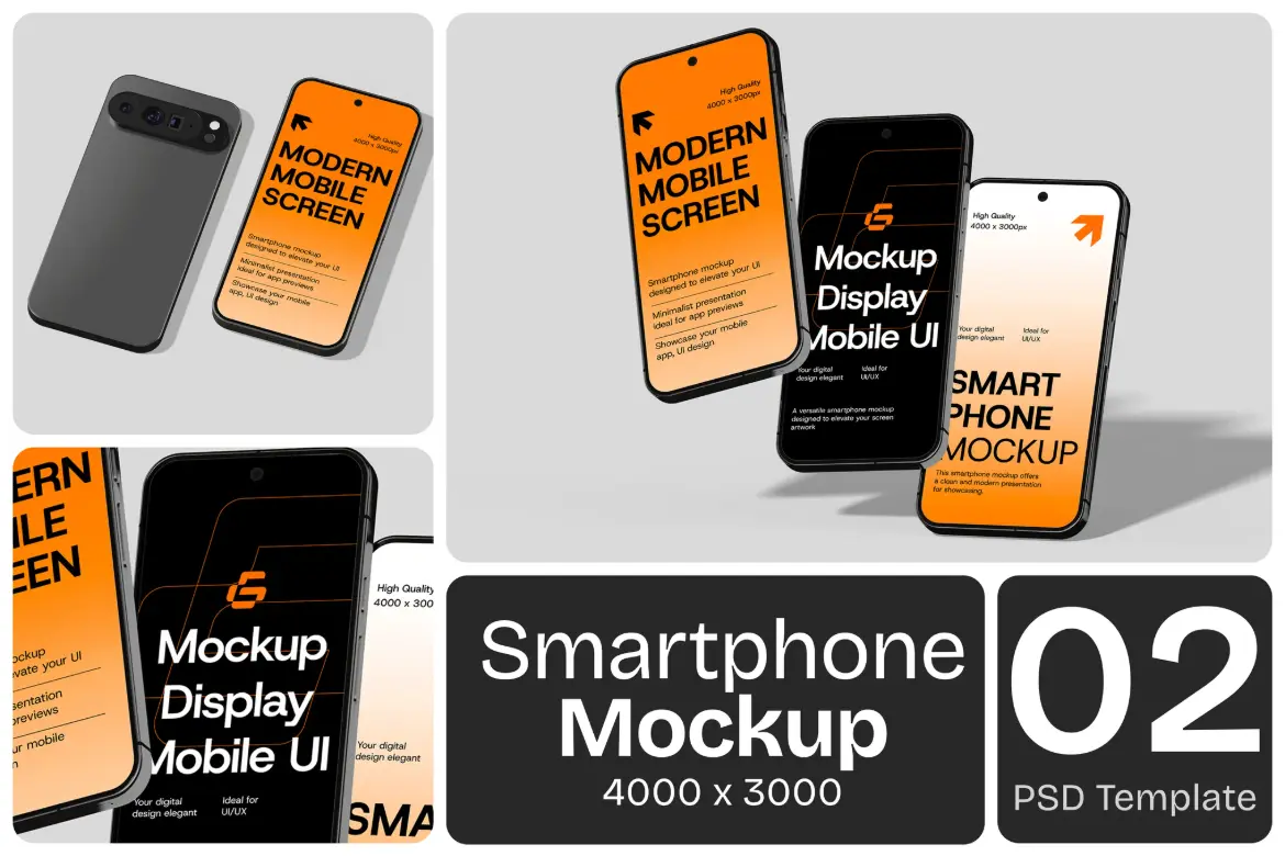 智能手机UI界面样机PSD模板 Smartphone Mockup