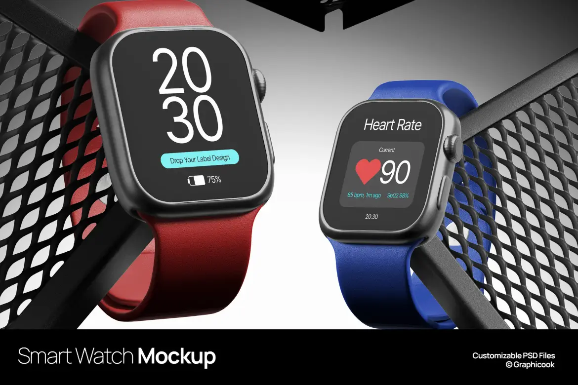 智能手表样机PSD模板 Smart Watch Mockup