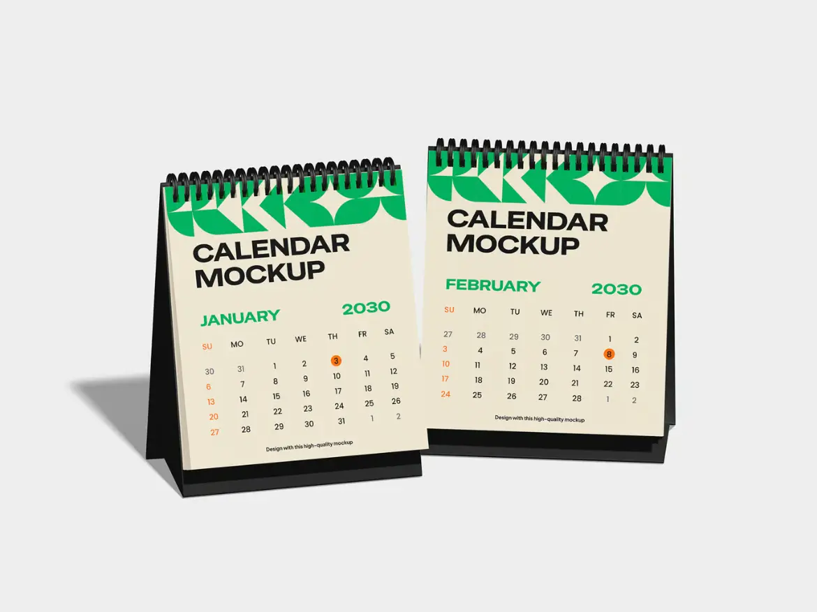 企业日历台历样机PSD模板 Calendar Mockup