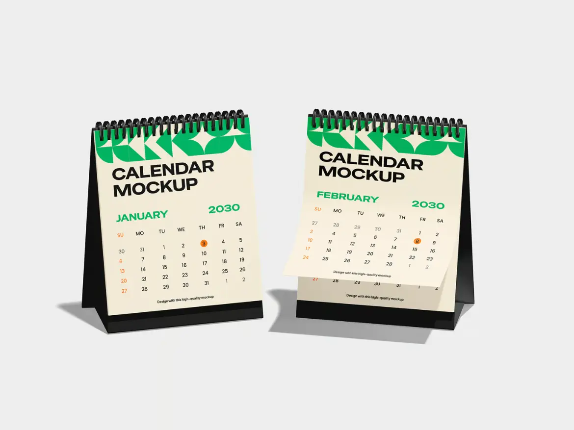 企业日历台历样机PSD模板 Calendar Mockup
