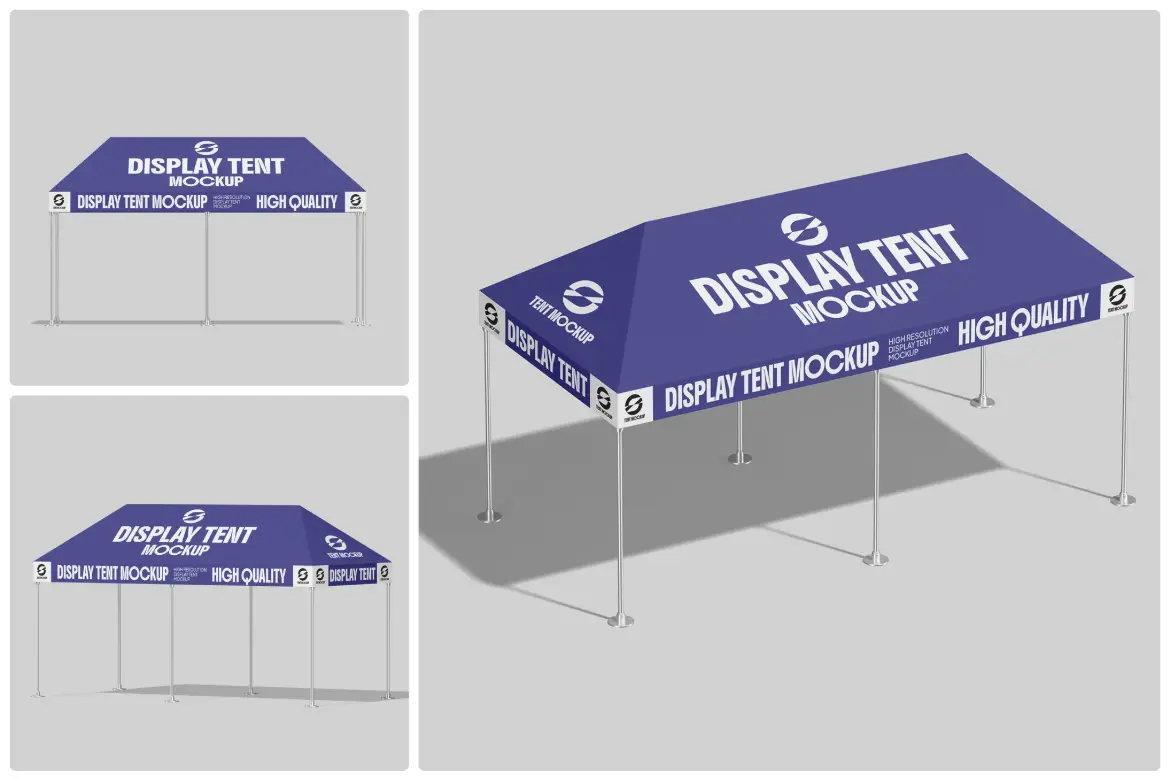 展示帐篷遮阳棚样机PSD模板 Display Tent Mockup
