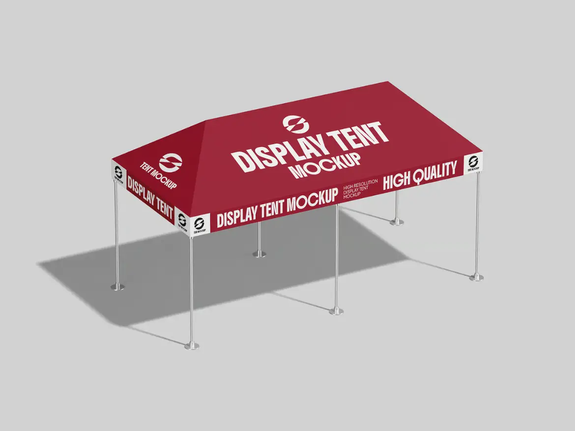 展示帐篷遮阳棚样机PSD模板 Display Tent Mockup
