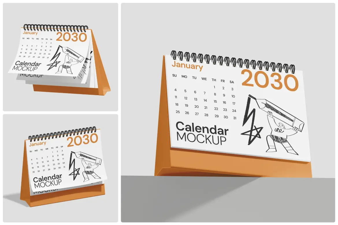 桌面场景日历样机PSD模板 Calendar Mockup
