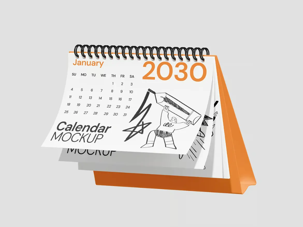 桌面场景日历样机PSD模板 Calendar Mockup
