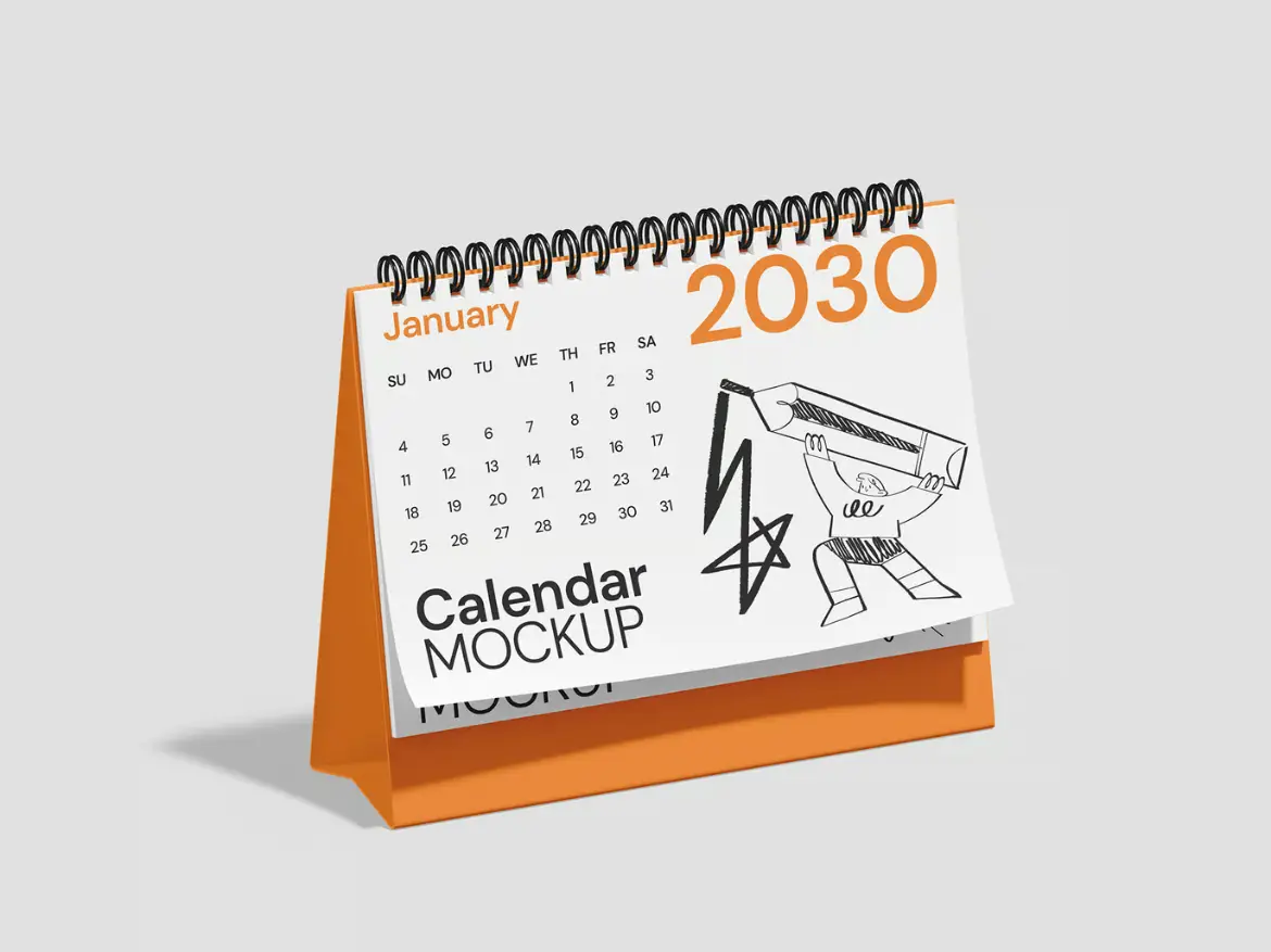 桌面场景日历样机PSD模板 Calendar Mockup